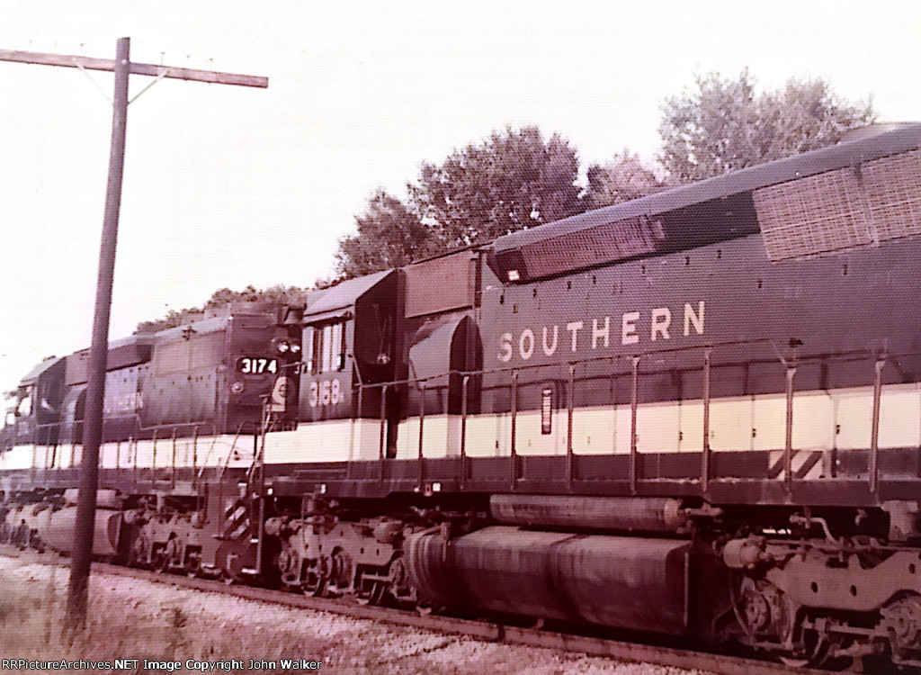 A fast-moving Southern Railway freight